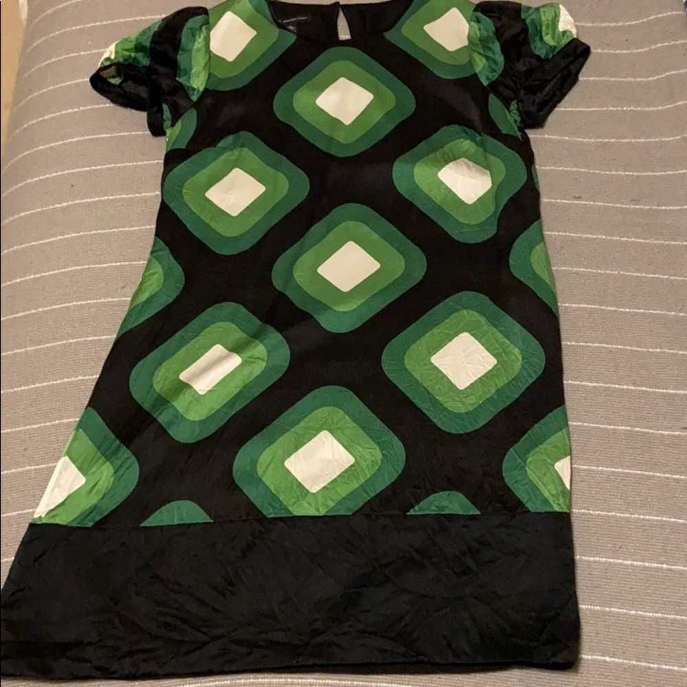 Green and black dress